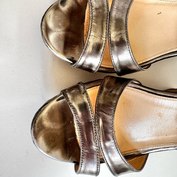 Metallic Silver PRADA Bamboo Wedge - Picture 5 of 10